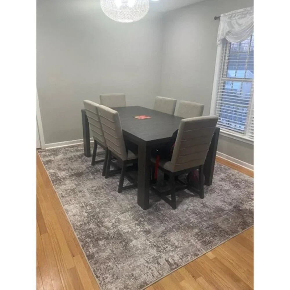 New 8x10 Washable Area Rug, Modern Abstract Non-Slip Carpet for Home & Room